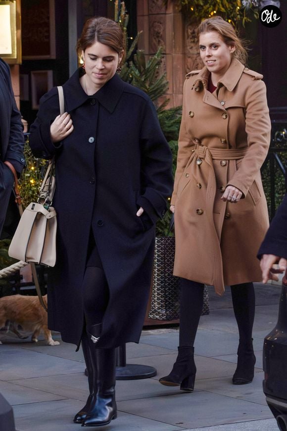 Les princesses Beatrice et Eugenie d'York à la sortie du restaurant Mount St., dans le quartier de Mayfair à Londres, après un déjeuner entre sœurs, le 10 décembre 2025.

© GOFF  / BESTIMAGE