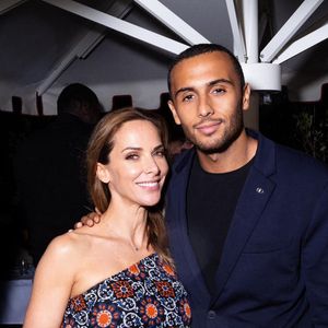 Exclusif - Mélissa Theuriau et le pâtissier Yazid Ichemrahen - Les célébrités fêtent le 48ème anniversaire de J.Debbouze dans le restaurant "Dar Mima", créé par Laurent de Gourcuff et J.Debbouze, en hommage à la mère de ce dernier, Fatima. Sur le toit de l'Institut du monde arabe à Paris, l'acteur a partagé son gâteau d'anniversaire avec sa femme, M.Theuriau, et ses amis, dont l'équipe du "Jamel Comedy Club", le 18 juin 2023.  Yazid Ichemrahen via Bestimage