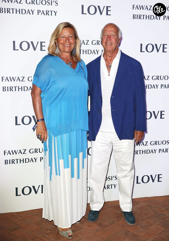 Corinne Bouygues et son mari le réalisateur Sergio Gobbi - Soirée d'anniversaire "Love" pour les 63 ans de Fawaz Gruosi à l'hôtel Cala di Volpe à Porto Cervo, le 9 août 2015. © JACOVIDES-MOREAU / BESTIMAGE
