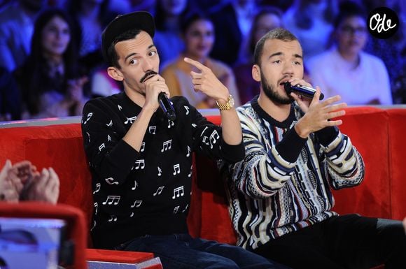 Bigflo et Oli (Florian et Olivio José Ordonez) - Enregistrement de l'émission "Vivement Dimanche prochain" au Studio Gabriel à Paris, présentée par M.Drucker et diffusée le 3 mars sur France 2. Le 20 février 2019
© Guillaume Gaffiot / Bestimage