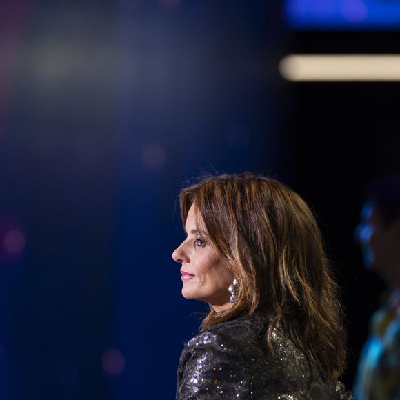 Exclusif - Faustine Bollaert lors de l'enregistrement de l'émission "La Boîte à secrets", présentée par F.Bollaert et diffusée le 26 septembre 2025 sur France 3, dans les studios du Lendit à Saint-Denis, Seine Saint-Denis, France, le 8 septembre 2025. © Pierre Perusseau/Bestimage