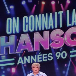 Exclusif - Laurence Boccolini, lors de l'enregistrement de l'émission "On Connait La Chanson Années 90", présentée par L.Boccolini et diffusée le 19 mai 2026 sur W9, à Paris, France, le 8 avril 2026. © Jack Tribeca/Bestimage