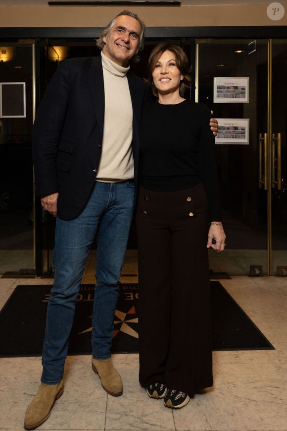 Exclusif - Emmanuel Chain, Mathilde Seigner - Avant-première du film "Au cœur de nos terres" au Club de l'Etoile qui sortira sur Fance 2 le 4 mars à Paris le 17 février 2026. © Julien Sarkissian/Bestimage