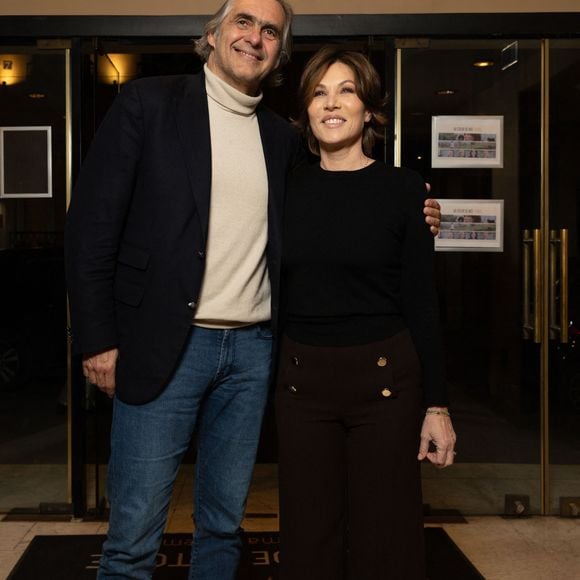 Exclusif - Emmanuel Chain, Mathilde Seigner - Avant-première du film "Au cœur de nos terres" au Club de l'Etoile qui sortira sur Fance 2 le 4 mars à Paris le 17 février 2026. © Julien Sarkissian/Bestimage