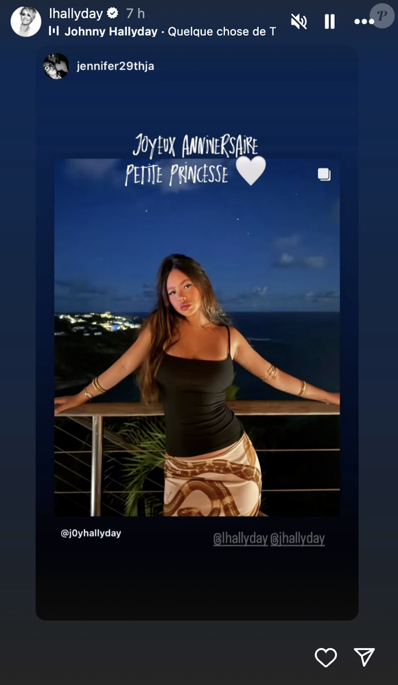Capture d'écran de la story Instagram de Læticia Hallyday.
