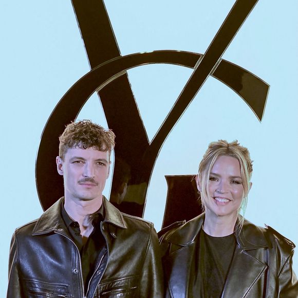 Niels Schneider et Virginie Efira assistent au défilé Saint Laurent Womenswear Fall Winter 2024 2025 dans le cadre de la semaine de la mode à Paris le 27 février 2024 à Paris, France. Photo by ABACAPRESS.COM