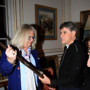 Exclusif - Pierre-Jean Chalençon, l'animateur Tex - People au dîner "Couscous" chez Pierre-Jean Chalençon au Palais Vivienne à Paris. Le 9 février 2022