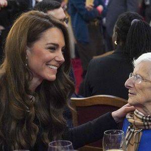Le prince William, prince de Galles, et Catherine (Kate) Middleton, princesse de Galles, assistent à une cérémonie de commémoration des 80 ans de la libération du camp de concentration d'Auschwitz-Birkenau au Guildhall à Londres, le 26 janvier 2025.