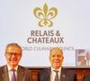 En 2018, ils ont racheté Drouant, célèbre restaurant parisien créé en 1880.


Laurent Gardinier, président des Relais & Châteaux, le prince Albert II de Monaco et le chef Mauro Colagreco assistent au Relais & Chateaux "World Culinary Council" au musée Océanographique d Monaco, le 9 octobre 2023. © Claudia Albuquerque/Bestimage