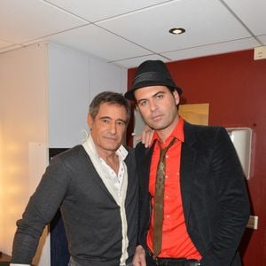 Gérard Lanvin et son fils Manu Lanvin lors de l'enregistrement de Vivement Dimanche le 22 janvier 2013 à Paris, France. Photo by Max Colin/ABACAPRESS.COM