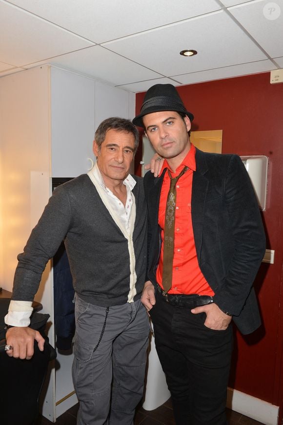 Gérard Lanvin et son fils Manu Lanvin lors de l'enregistrement de Vivement Dimanche le 22 janvier 2013 à Paris, France. Photo by Max Colin/ABACAPRESS.COM