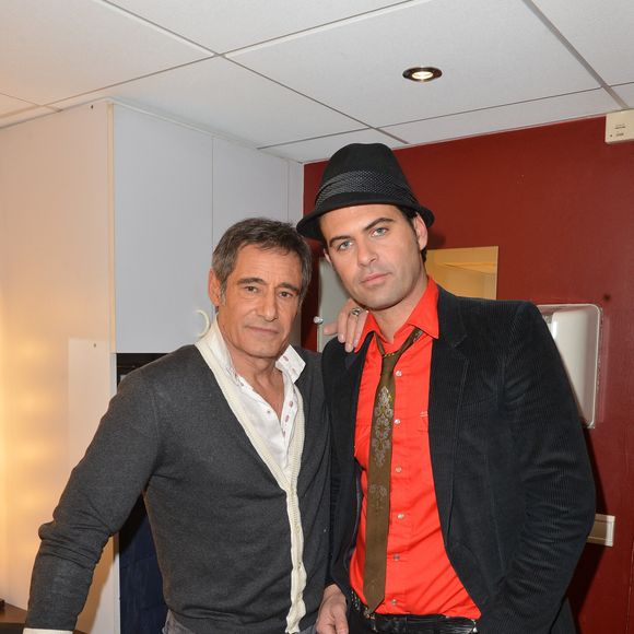 Gérard Lanvin et son fils Manu Lanvin lors de l'enregistrement de Vivement Dimanche le 22 janvier 2013 à Paris, France. Photo by Max Colin/ABACAPRESS.COM