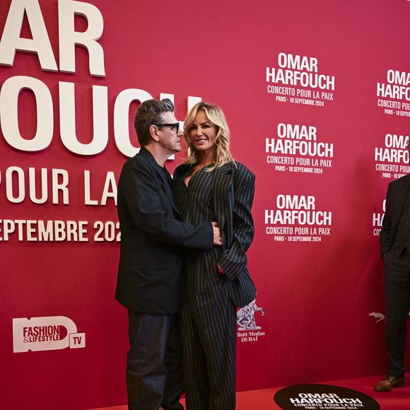 Marc Lavoine et sa compagne Adriana Karembeu au photocall du "concerto pour la paix" de Omar Harfouch au Théâtre des Champs-Elysées à Paris le 18 septembre 2024. © Perusseau / Tribeca / Bestimage