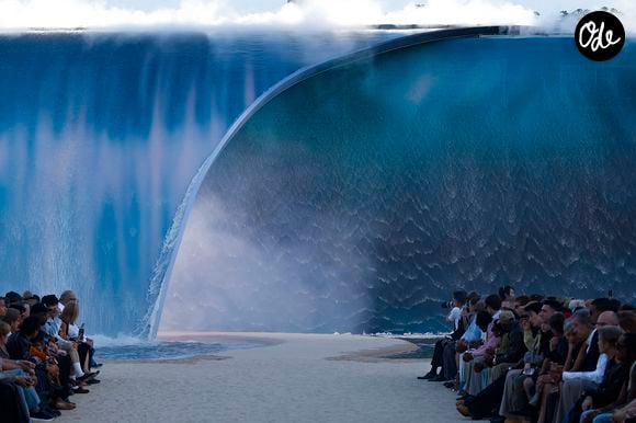 Ce mardi, en clôture de la toute première journée de la Fashion Week masculine, le directeur artistique a transformé les jardins de la Cité Universitaire en un spot de surf paradisiaque.

Défilé de mode Louis Vuitton Prêt à Porter Collection Homme Printemps/Été 2027 lors de la Fashion Week de Paris, à la Cité Internationale Universitaire de Paris, France, le 23 juin 2026. © Bestimage