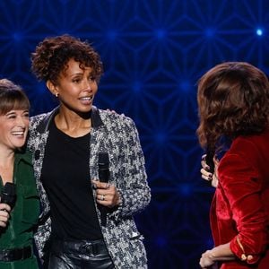 Exclusif - Béatrice de La Boulaye et Sonia Rolland (partenaires dans la série "Tropiques Criminels"), Faustine Bollaert - Surprises - Enregistrement de l'émission "La boîte à secrets N°17", présentée par F.Bollaert et diffusée le 19 janvier 2024 sur France 3
© Christophe Clovis / Bestimage