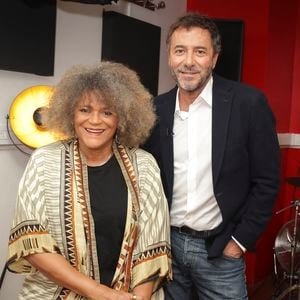 Exclusif - Jocelyne Beroard (chanteuse du goupe Kassav'), Bernard Montiel - Enregistrement de l'émission "OlympiaScope", présentée par B.Montiel et diffusée le 7 juillet sur Olympia TV, une chaîne du groupe Canal+ et en replay sur myCANAL. Le 28 mai 2024 
© Jack Tribeca / Bestimage