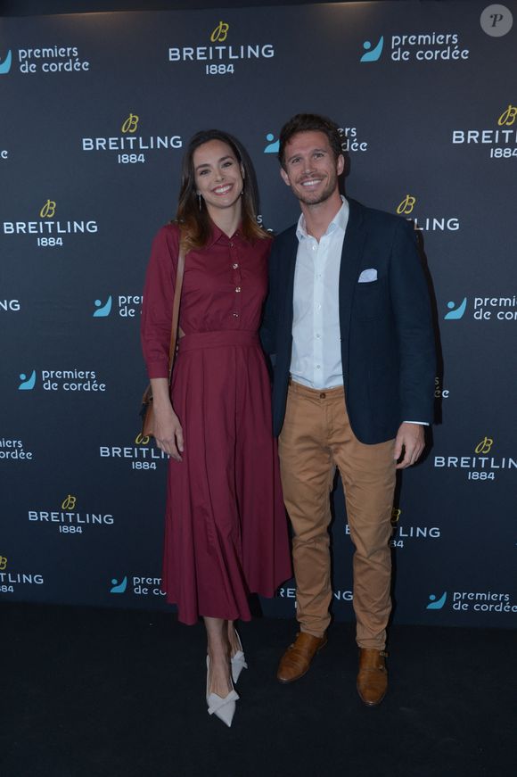 Marine Lorphelin (Miss France 2013) et son compagnon Stanislas Gruau - Dîner de charité Breitling à la Samaritaine pour l’association "Premiers de Cordée" à Paris le 4 avril 2024.  © Rachid Bellak/Bestimage