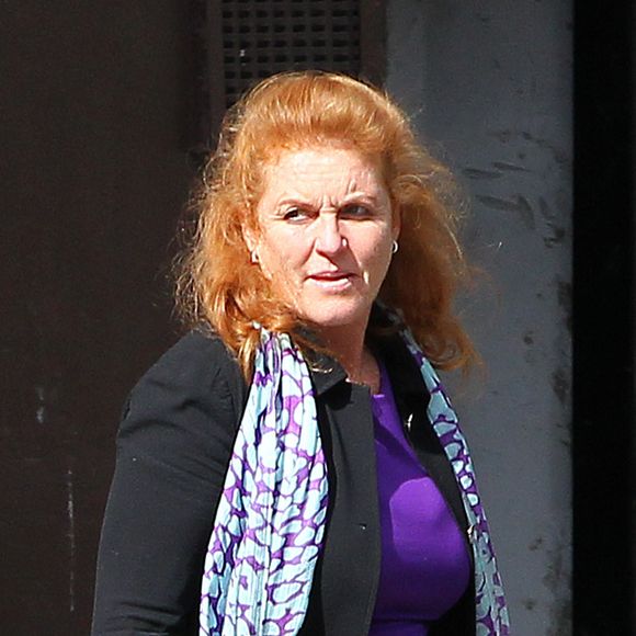 Sarah Ferguson quitte un restaurant a New York le 30 septembre 2013. © Agence / Bestimage