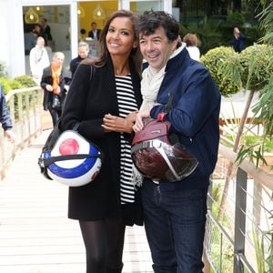 Karine Le Marchand et Stéphane Plaza au village des Internationaux de France de tennis de Roland Garros à Paris, le 29 mai 2014. (DOMINIQUE JACOVIDES / BESTIMAGE).