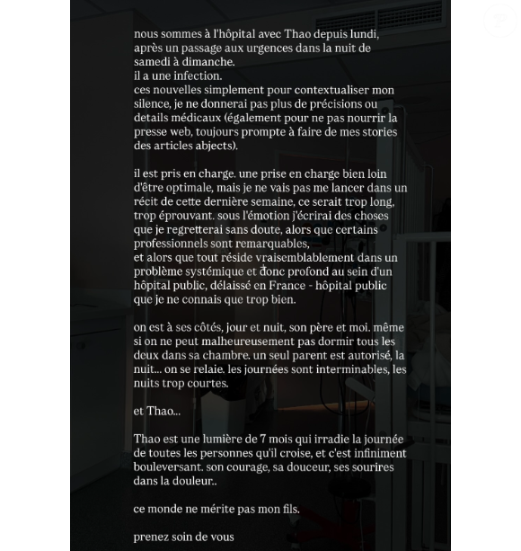 Elle dénonce une prise en charge "loin d'être optimale" au sein d'un hôpital public, tout en saluant certains professionnels.

Agathe Auproux, Instagram
