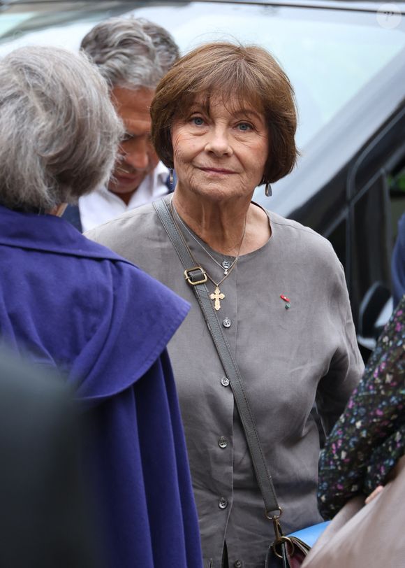 Exclusif - Macha Meril aux obsèques de sa soeur la princesse Hélène Gagarine en la cathédrale Saint-Alexandre-Nevsky, à Paris, France, le 20 août 2025. © Denis Guignebourg/Bestimage