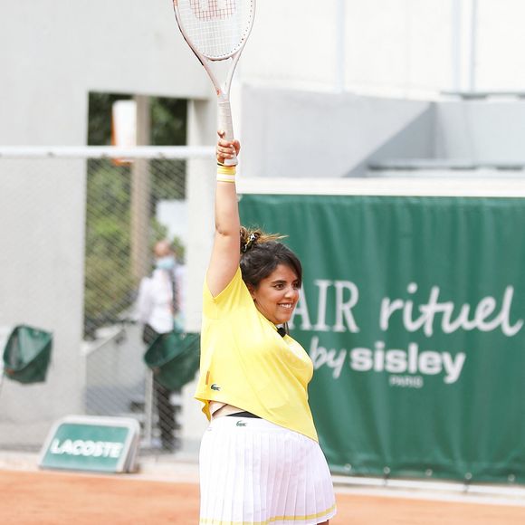 Inès Reg lors de la finale de la saison 3 de "Stars, Set et Match" au profit d'associations caritatives en marge des Internationaux de France de tennis à Roland Garros à Paris, France, le 10 juin 2021. © Dominique Jacovides/Bestimage