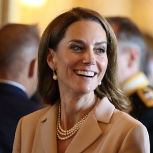 Cérémonie d’accueil à Windsor d'Emmanuel Macron (président de la République Française) et de Brigitte Macron au château de Windsor par le Le roi Charles III d'Angleterre et Camilla Parker Bowles, reine consort d'Angleterre, Le prince William, prince de Galles, et Catherine (Kate) Middleton, princesse de Galles, et visite de la Royal Collection, le 8 juillet 2025. 
© Ludovic Marin / Pool / Bestimage