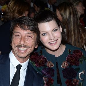 Pier Paolo Piccioli et Linda Evangelista lors du dîner de la soirée "Vogue 50 Archive" lors de la fashion week de Milan, le 21 septembre 2014.©Bestimage