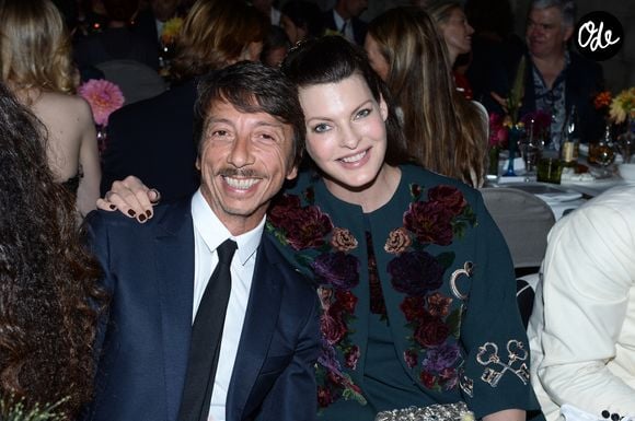 Pier Paolo Piccioli et Linda Evangelista lors du dîner de la soirée "Vogue 50 Archive" lors de la fashion week de Milan, le 21 septembre 2014.©Bestimage