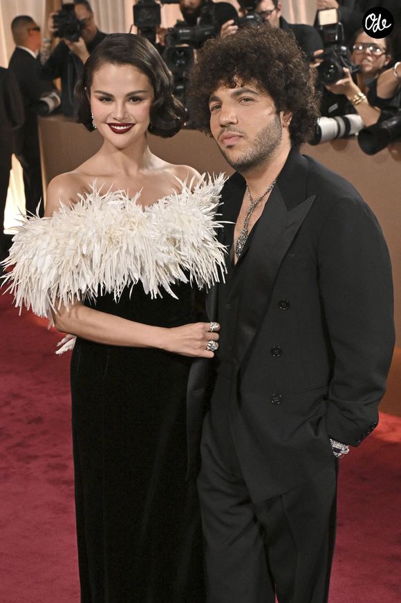 Selena Gomez et son mari Benny Blanco au photocall de la cérémonie des 83ème Golden Globes Awards à l'hôtel The Beverly Hilton de Los Angeles, Californie, Etats-Unis, le 11 janvier 2026. © Starbuck-Skupin/Action Press/Bestimage
