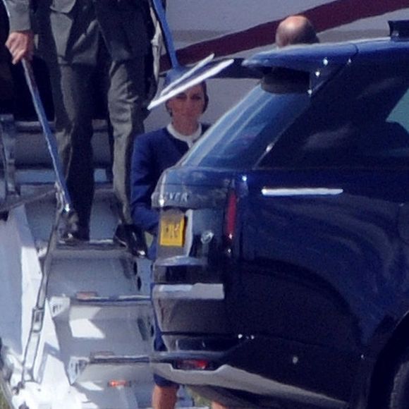 Le prince William et son épouse Kate Middleton à l'aéroport de Glasgow en Écosse, le 22 mai 2025.  Backgrid UK/ Bestimage