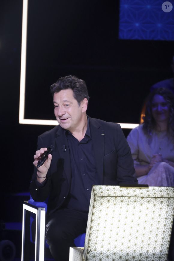 Exclusif - Laurent Gerra, lors de l'enregistrement de l'émission "La Boîte à secrets", présentée par F.Bollaert et diffusée le 10 octobre 2025 sur France 3, dans les studios du Lendit à Saint-Denis, Seine Saint-Denis, France, le 22 septembre 2025. © Jack Tribeca/Bestimage