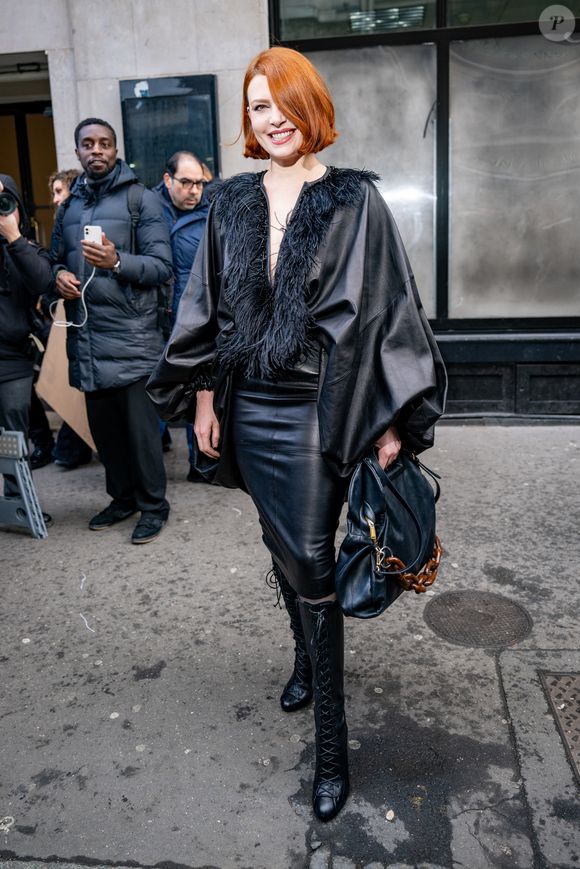 Elodie Frégé - Arrivées au défilé Stéphane Rolland salle Pleyel Collection Haute Couture Printemps/Eté 2025 lors de la Fashion Week de Paris (PFW), France, le 28 janvier 2025. © Pierre Perusseau/Bestimage