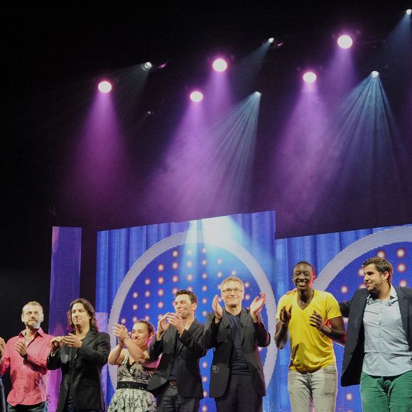 Arnaud Cosson, Babass, Arnaud Tsamere, Les Kicekafessa, Jeremy Ferrari, Lamine Lezghad, Laurent Ruquier, Ahmed Sylla, Artus et Garnier et Santou se produisent en direct lors du spectacle 'On n'demande qu'a en rire' au Casino de Paris, France le 6 juin 2012. Photo ABACAPRESS.COM