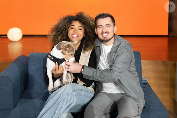 Oli et Monday et Yoann Latouche sur plateau de l'émission "Animalement Vôtre" présentée par Bernard Montiel et diffusée le 1er mars 2026 sur France 3, à Paris, France, le 13 janvier 2026. © Julien Sarkissian/Bestimage