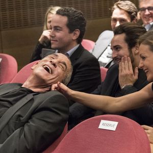 Thierry Ardisson et sa femme Audrey Crespo-Mara, Gaston Ardisson à la cérémonie du Prix Philippe Caloni décerné à Thierry Ardisson à la SCAM (Société civile des auteurs multimedia) à Paris le 17 janvier 2017.

© Pierre Perusseau/Bestimage