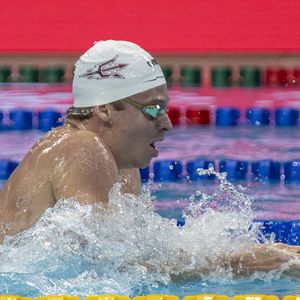 Léon Marchand au 200m quatre nages individuel masculin lors des 22e Championnats du monde aquatiques à la WAC Arena de Singapour, le 30 juillet 2025. 

Photo : PsnewZ / Bestimage