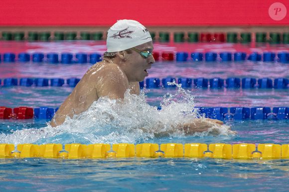 Léon Marchand au 200m quatre nages individuel masculin lors des 22e Championnats du monde aquatiques à la WAC Arena de Singapour, le 30 juillet 2025. 

Photo : PsnewZ / Bestimage