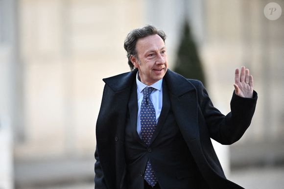Stephane Bern arrive au palais présidentiel de l'Elysée pour assister au dîner d'Etat en l'honneur du couple royal du Danemark, à Paris, France, lors de leur visite d'Etat. Photo by Eliot Blondet/ABACAPRESS.COM