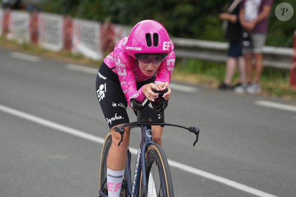 Cédrine Kerbaol de Ef Education-Oatly lors des championnats de France 2025, épreuve cycliste, contre-la-montre individuel féminin le 26 juin 2025 aux Herbiers, France. Photo by Laurent Lairys/ABACAPRESS.COM