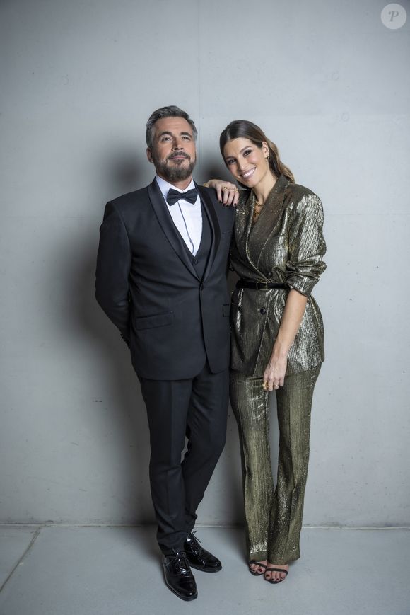Exclusif - Olivier Minne et Laury Thilleman en backstage lors de la 37ème cérémonie des Victoires de la musique à la Seine musicale de Boulogne-Billancourt, le 11 février 2022.
© Cyril Moreau / Tiziano Da Silva / Bestimage