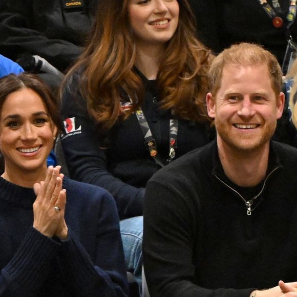 Vancouver, CANADA  - Prince Harry, Duc de Sussex et Meghan Markle, Duchesse de Sussex au match de basketball au  Vancouver Convention Centre pendant les Invictus Games in Vancouver.
Backgrid UK