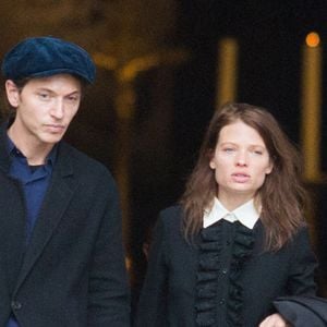 Raphael Haroche et sa femme Melanie Thierry assistent aux obsèques de Peter Lindbergh à l'église Saint-Sulpice à Paris, en France, le 24 septembre 2019. Photo by Nasser Berzane/ABACAPRESS.COM
