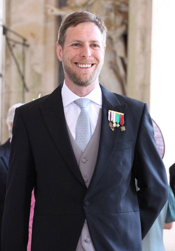 Le prince Leka II lors du mariage religieux de Maria Francisca de Bragança et Duarte de Sousa Araújo Martins à la Basílica Palácio de Mafra à l'intérieur du Palácio Nacional de Mafra, Portugal, le 7 octobre 2023.
©Dana Press / Bestimage