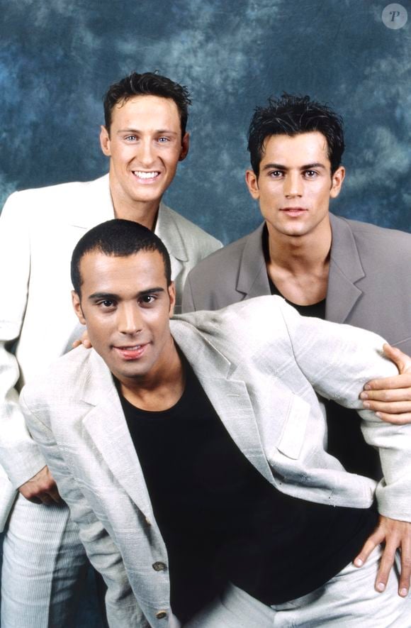 Adel Kachermi, Filip Nikolic et Frank Delay du groupe "2Be3" (Boy's band). © Cédric Perrin / Bestimage