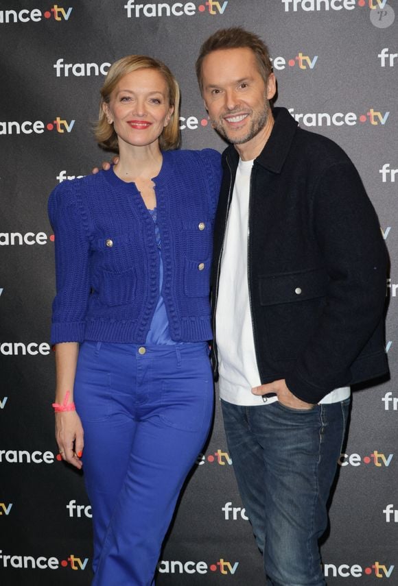 Maya Lauqué, Damien Thévenot - Photocall à l'occasion des 40 ans de l'émission "Télématin" au siège de France Télévisions à Paris le 6 février 2025. © Coadic Guirec/Bestimage