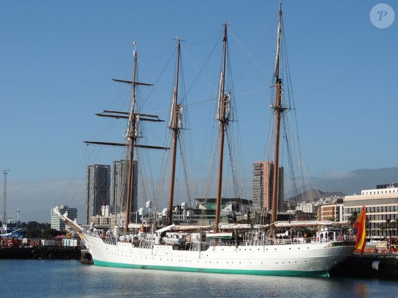 La princesse Leonor d’Espagne est arrivée aux Îles Canaries, première étape de son voyage de six mois en mer, 17 janvier 2025. © Mercedes Menendez/Pacific Press/Bestimage