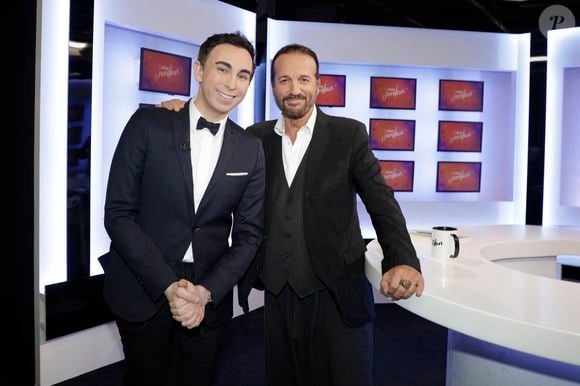 Jordan de Luxe et Francis Lalanne lors de l'enregistrement de l'émission "Chez Jordan". Le 1er février 2023
© Cédric Perrin / Bestimage