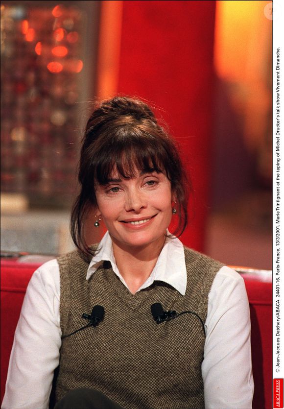 Marie Trintignant à l'enregistrement de l'émission "Vivement Dimanche" de Michel Drucker le 13 mars 2001.© Jean-Jacques Datchary/ABACA.