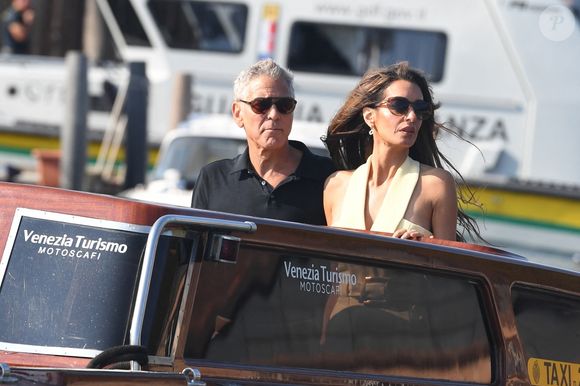 George Clooney et sa femme Amal Clooney arrivent à Venise avant le 82e Festival international du film de Venise - Italie, mardi 26 août 2025.
Backgrid UK/ Bestimage